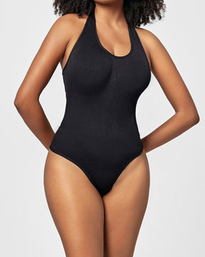 Halter Neck Body-shaping Thong Bodysuit