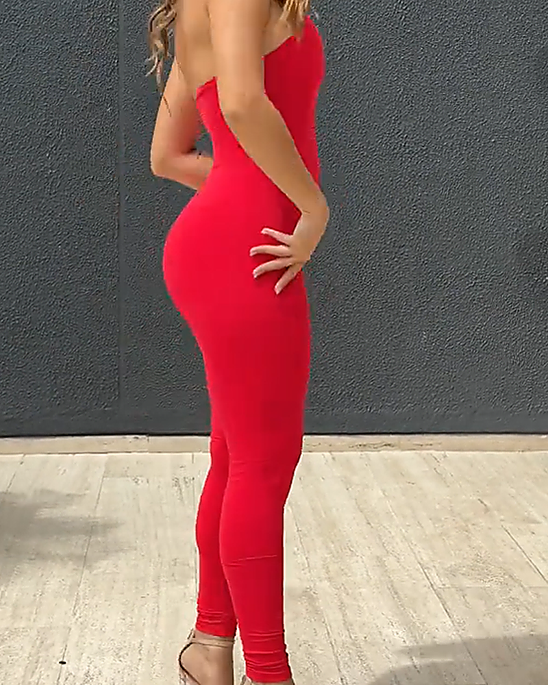 Sexy Deep V Neck Stretch Tummy Control Butt Lifting Jumpsuit (Pre-Sale)