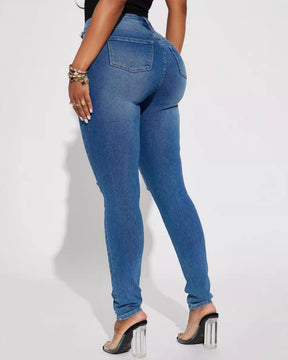 Skinny Jeans Washed Stretch Hip-lifting Jeans