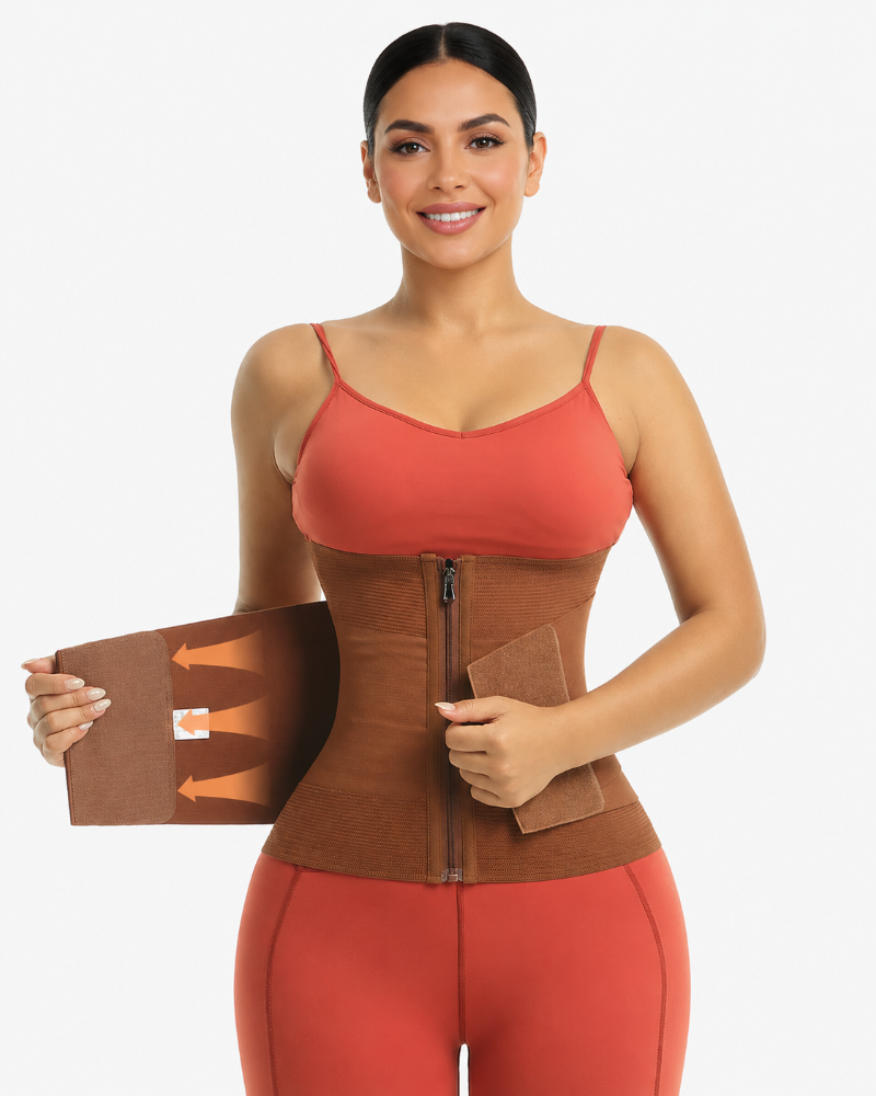 Double Compression Zipper Waist Trainder Corset Girdle