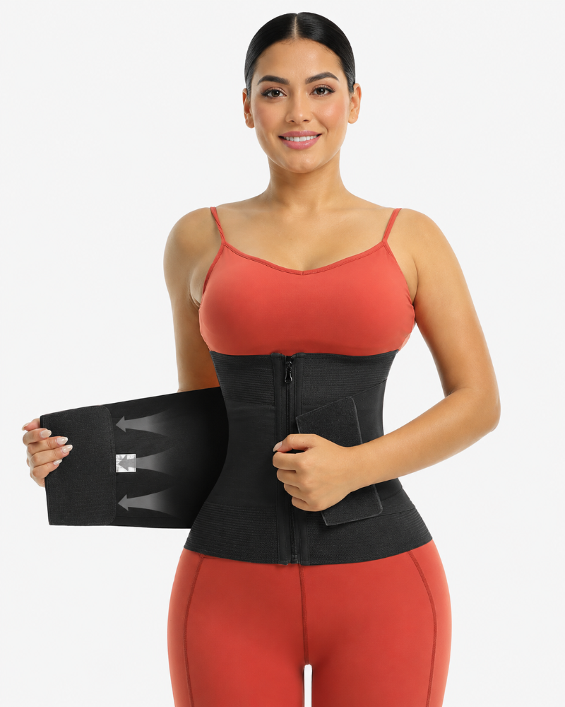 Double Compression Zipper Waist Trainder Corset Girdle