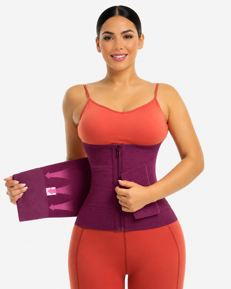 Double Compression Zipper Waist Trainder Corset Girdle