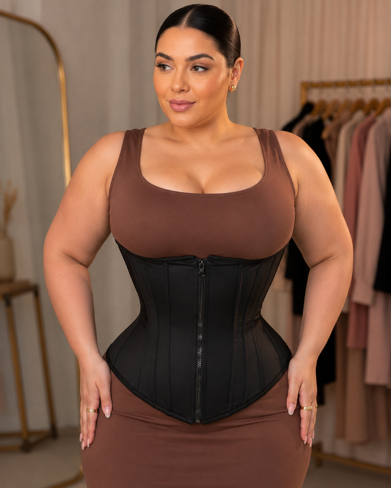 Fajas Colombianas Boned Corset Waist Trainer With Elastic Band