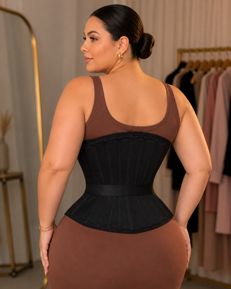 Fajas Colombianas Boned Corset Waist Trainer With Elastic Band