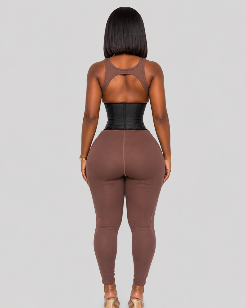 Waist Trainer Faux Leather Slimming Belt