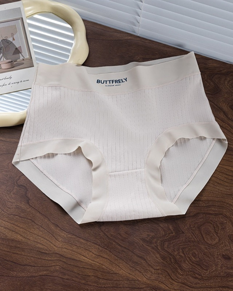 Women's High Waist Solid Comfort Panties Pure Cotton Antibacterial Crotch Briefs