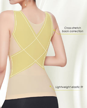 3-in-1 Seamless Tummy Control Corset Shapewear Top Cross Back Support Tank Top