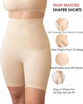 High Waisted Tummy Control Thigh Slimmer Body Shaper Shorts