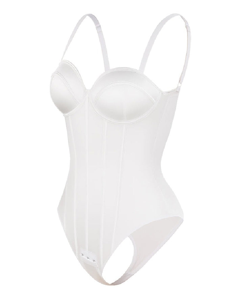 Shapshe® Women's Corset Thong Tummy Control Butt Lift Bodysuit Shapewear With Wired-Cup Bra