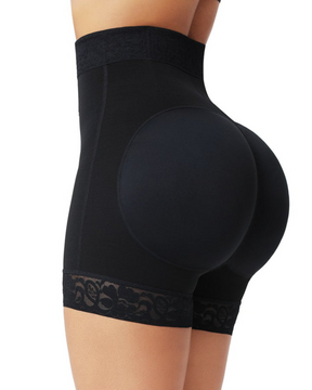 Mid Waist Tummy Control Front Zipper High Compression Butt Lifter Shaper Fajas Shorts