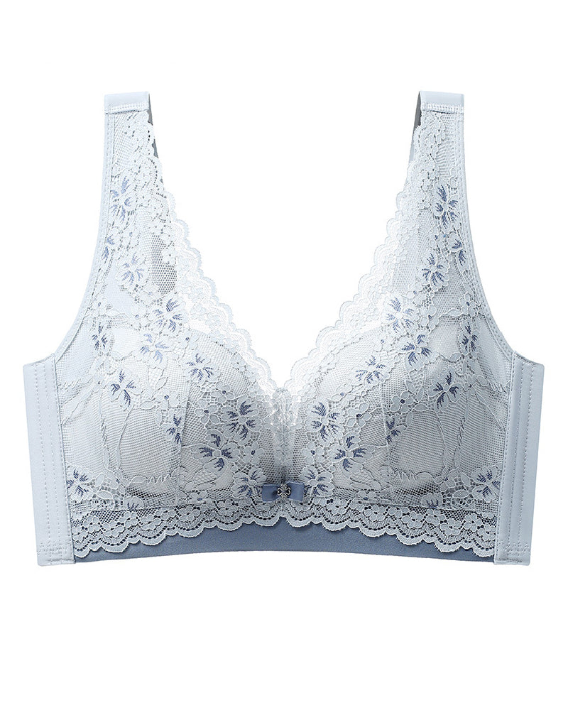 Women's Wireless Lace Push Up Bra Comfort Full Coverage Seamless Anti-sagging Latex Bras