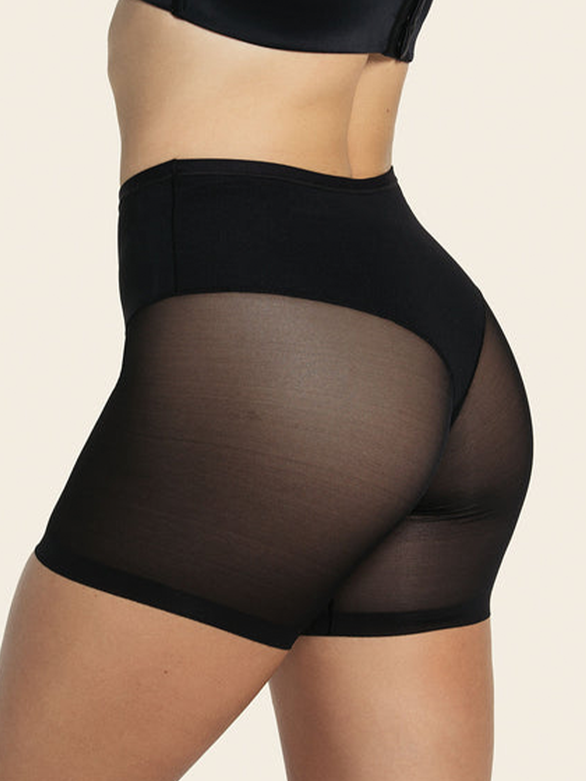 Seamless Undetectable Sheer Shaper Shorts Thong Anti-Chafing Mesh Shapewear Shorts