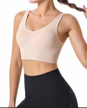 Women's Wireless High Support Adjustable Padded Push Up Crop Tank Top Sports Bra