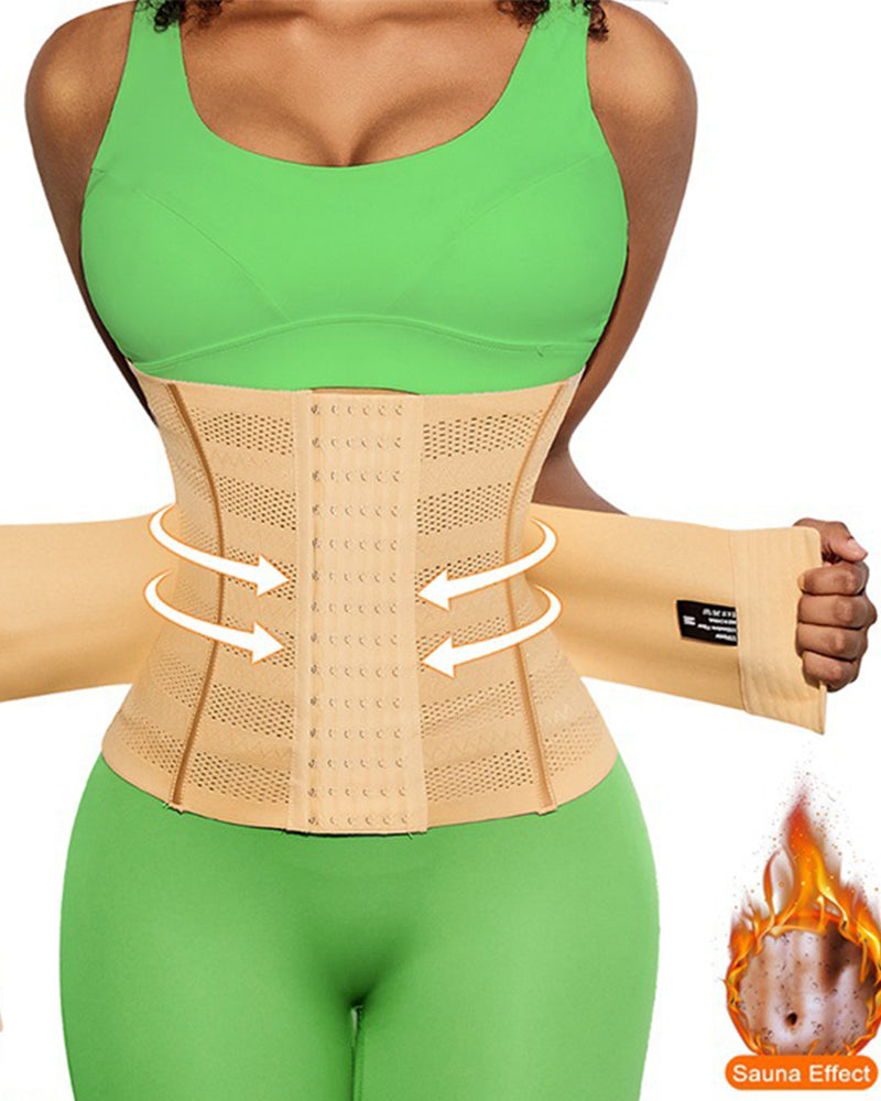 Hollow Breathable Double Belt Waist Trainer Tummy Control Slimming Sports Corset