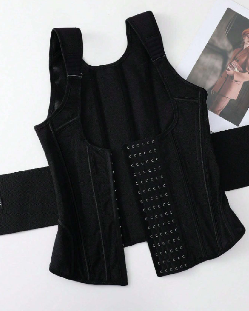 Steel Boned Mesh Waist Trainer Vest Breathable Abdominal Sculpting Belt Corset