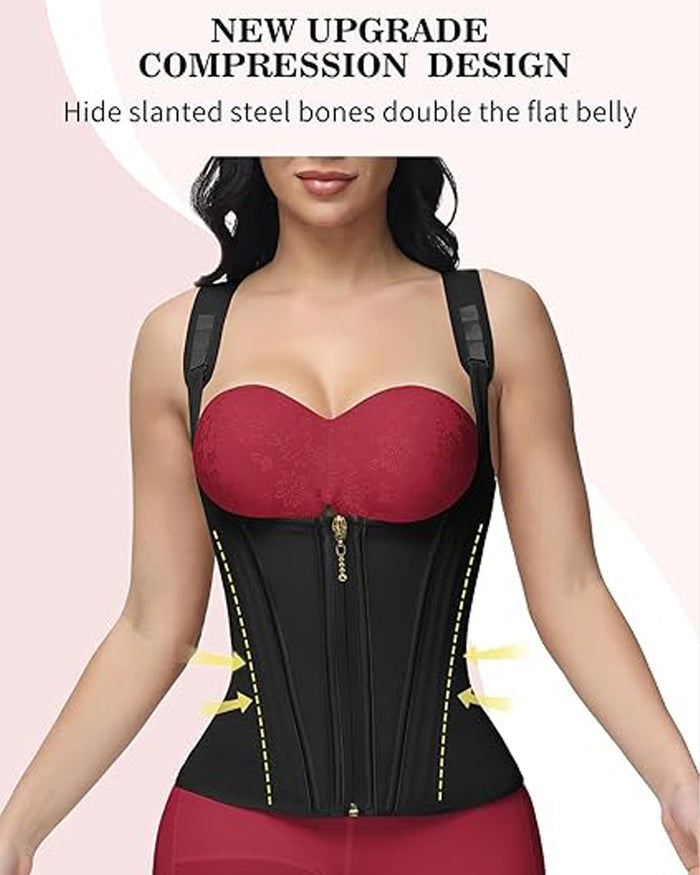 Waist Trainer for Women Body Shaper Corset Vest Tank Top with Steel Bones