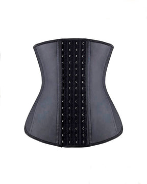 Women's Glossy 9 Boned Waist Trainer Latex Underbust Tummy Control Sports Sauna Corset