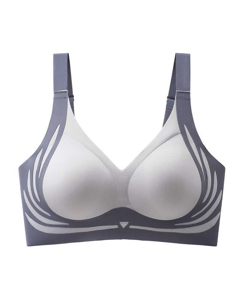 Seamless Contrast Color Wireless Soft Anti-sagging Push Up Sleep Bra