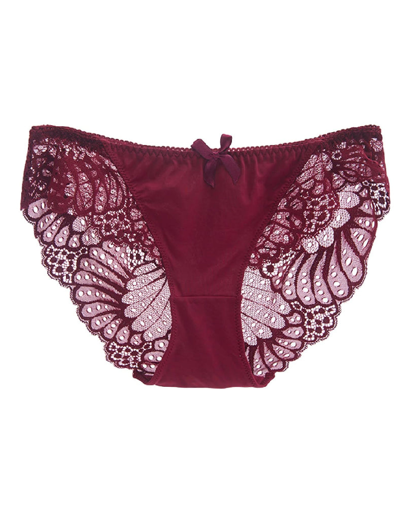 Low Waist Ice Silk Soft Panties Sexy See Through Lace Elasticity Briefs