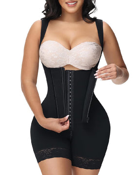 Shapshe® High compression Front Zipper Mid Thigh Shapewear with Bra