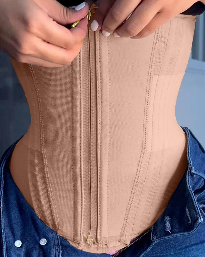 Zip & Breasted Body Shaper Tank Top Waist Trainer