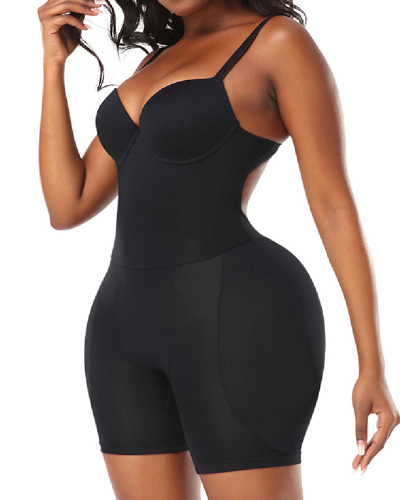 Women's Hip Enhancer Hourglass Backless Push Up Shapewear With Detachable Sponge Pads