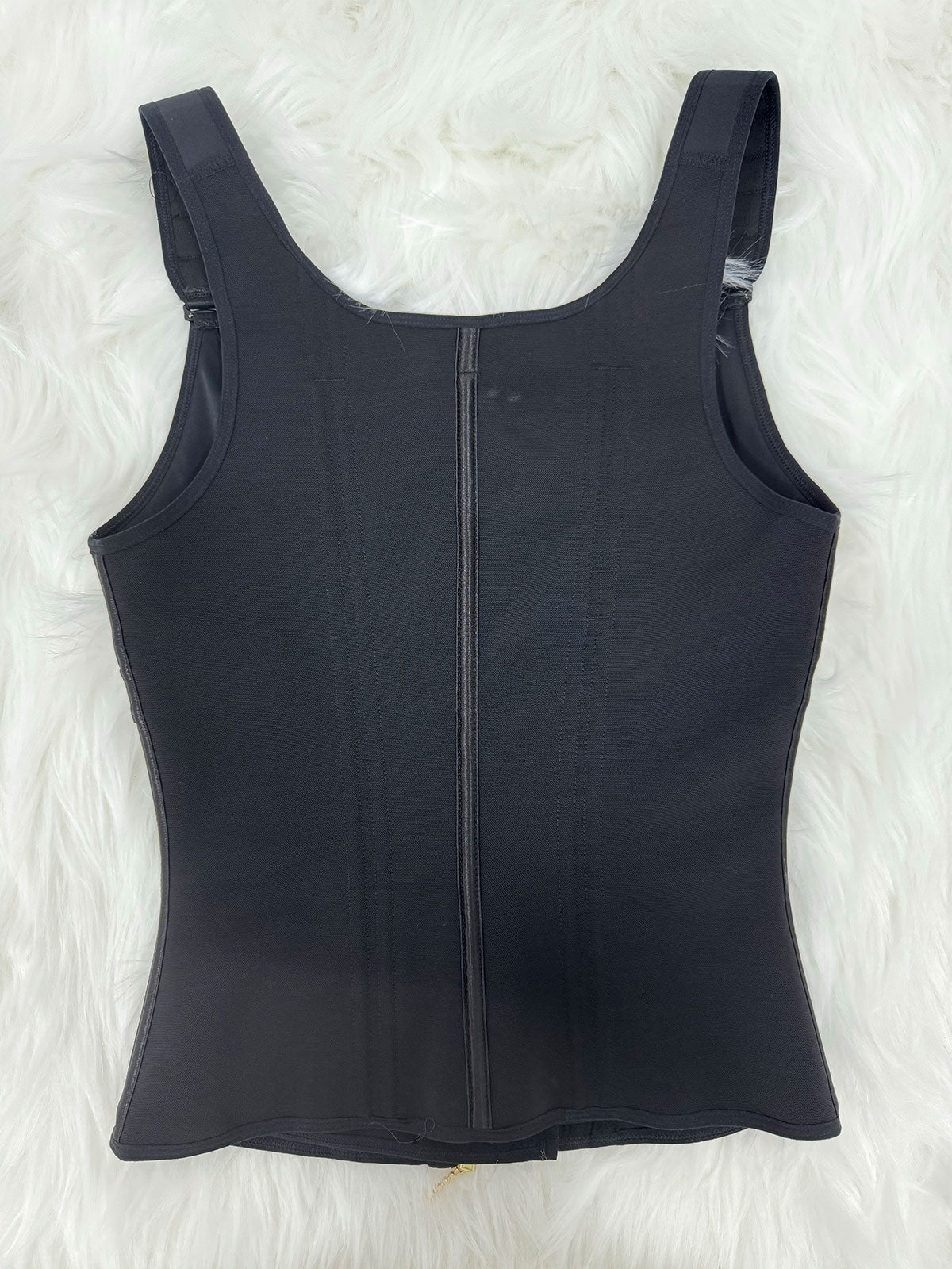 Women's Boned Latex Zipper Corset Tummy Control Body Shaper Vest With Bra