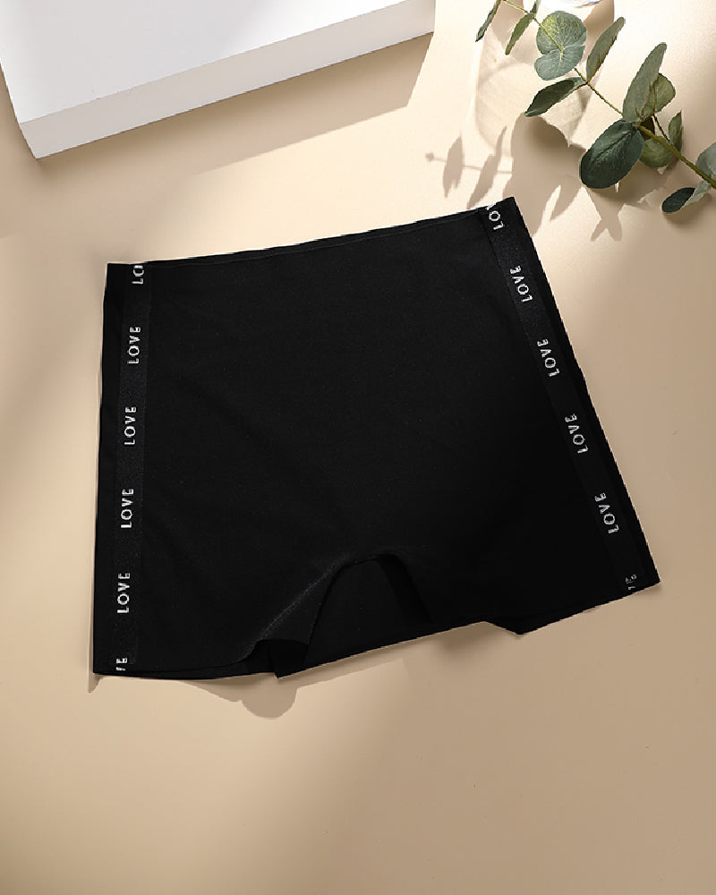 Letter Webbing Stitching Seamless Boxer Briefs Anti-Exposure Breathable Panties