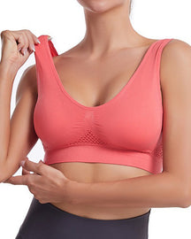 Women's Hollow Out Anti-Sagging High Support Sports Bra Breathable Yoga Top Bras