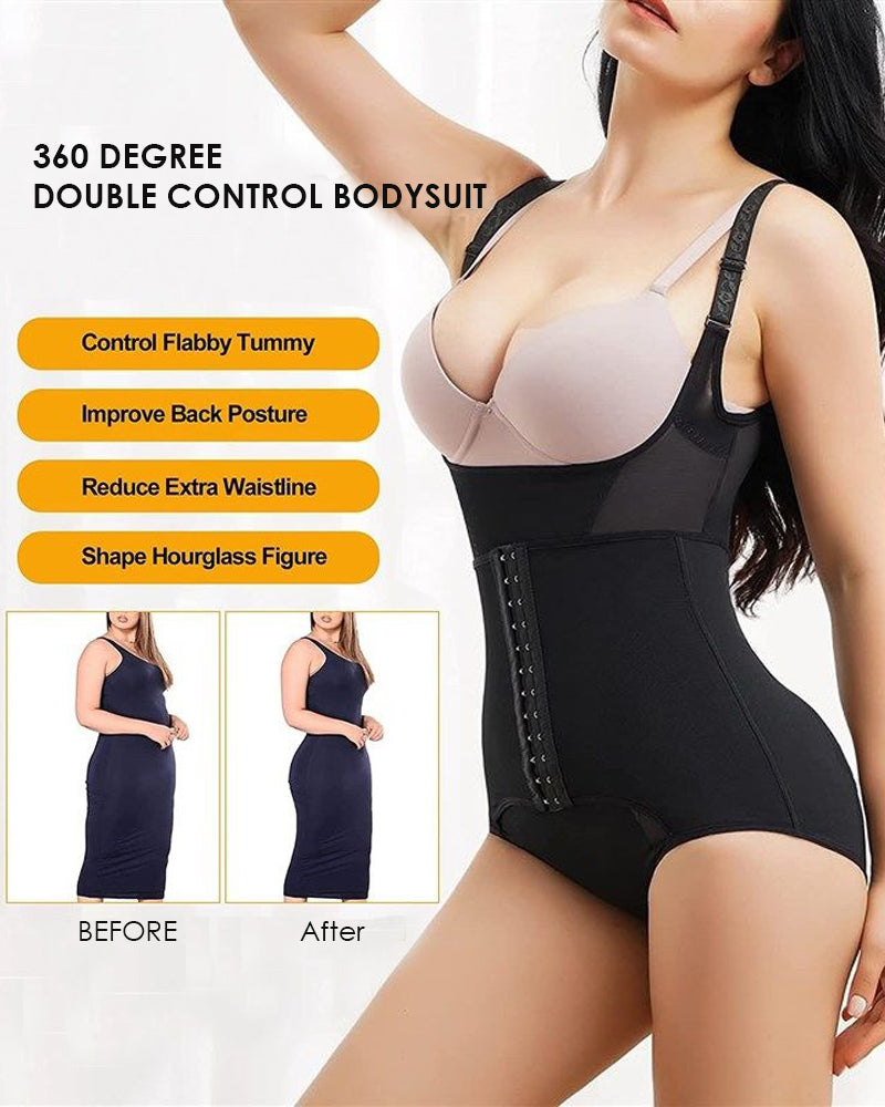 Women's Waist Trainer Bodysuit Tummy Control Slim Cincher Open Bust Shapewear