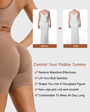 Mid-rise Tummy Control Hip Lift Thin Style Shaping Shorts