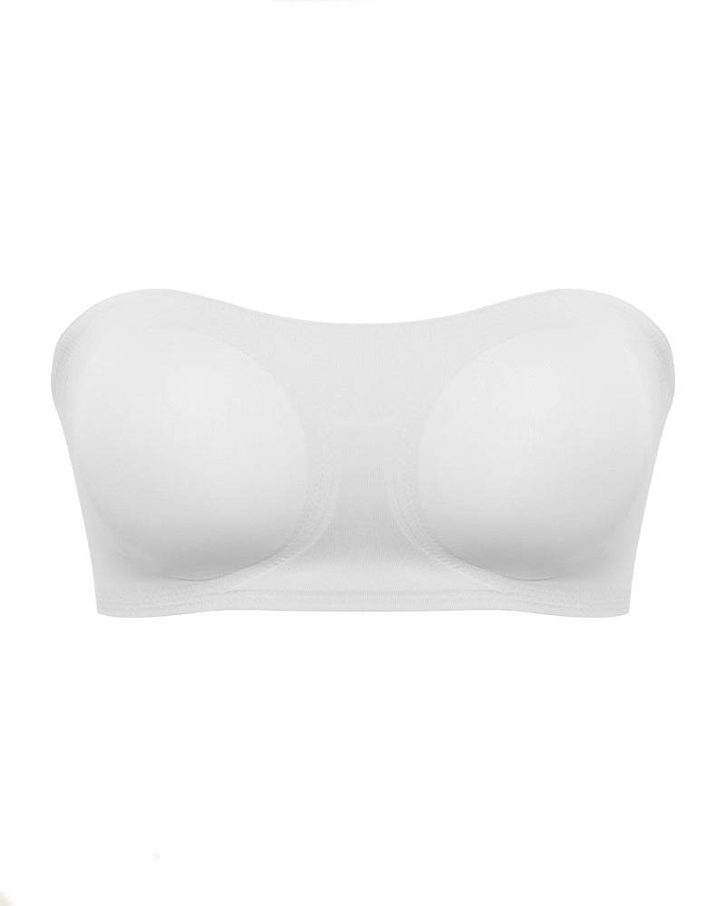 Comfy Push-Up Bandeau Bra Strapless Non-Slip Silicone Cross Side Buckle Bra