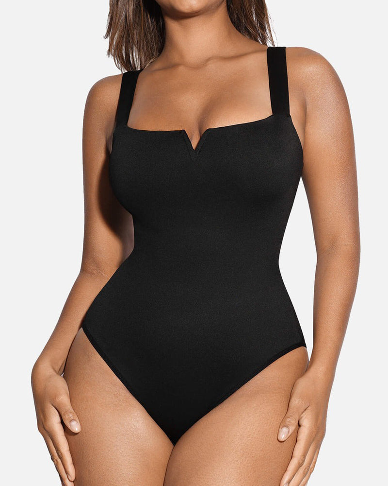 Square Neck Sleeveless Outerwear Bodysuit One Piece Slimming Shapewear