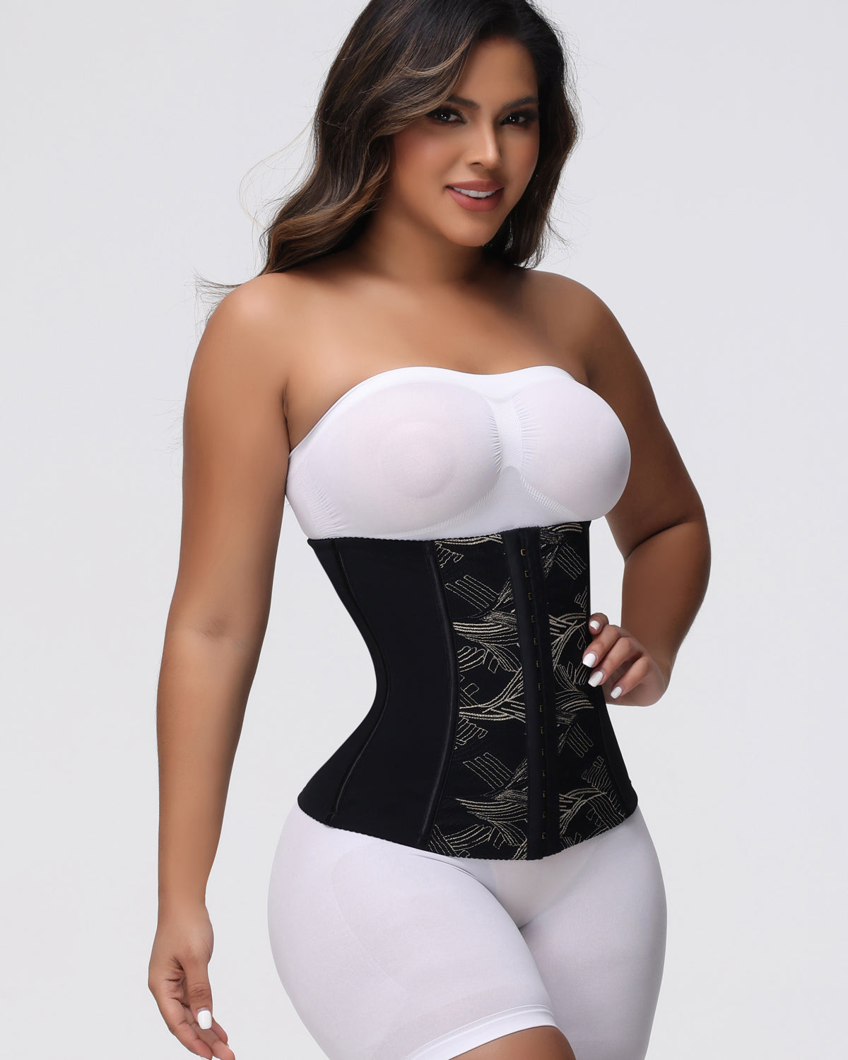 Hourglass Jacquard Everyday Corset Gold Buckle Best Waist Trainer