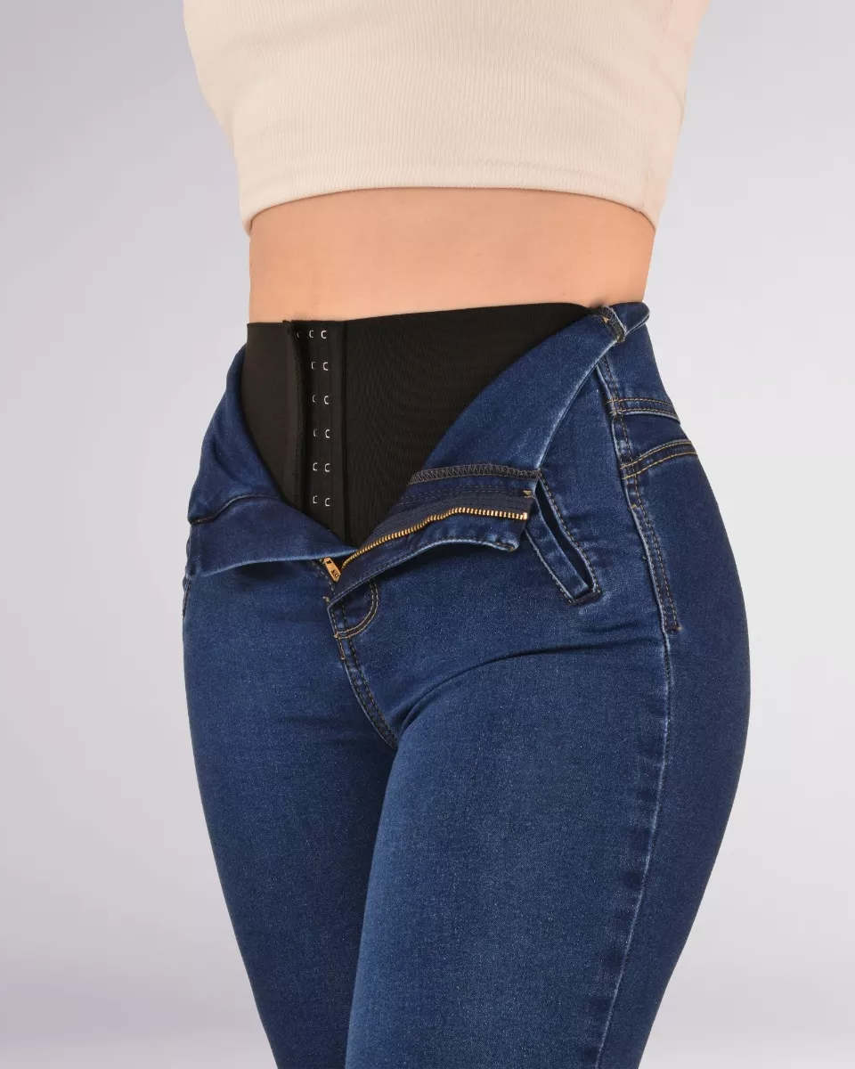 High Waist Colombian Shapewear Denim Skinny Jeans With Internal Waistband