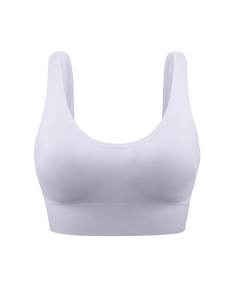 Women's Wireless High Support Adjustable Padded Push Up Crop Tank Top Sports Bra