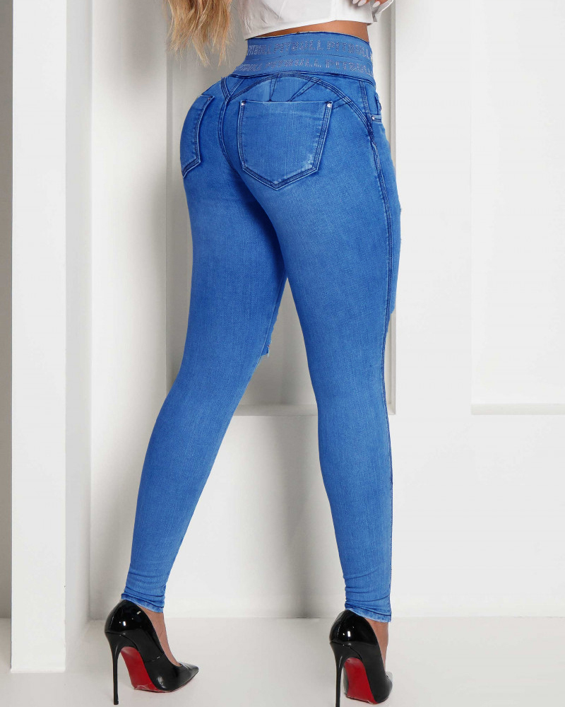 Shapshe® High-Waisted Butt-Lifting Tummy Skinny Ripped Jeans
