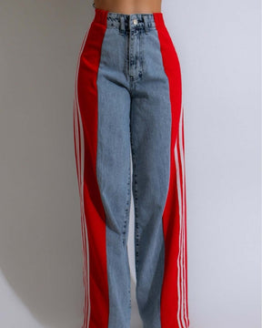 Panelled 3-Stripes High-waist Wide-leg Jeans