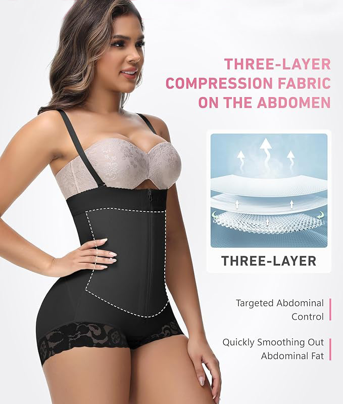 Shapshe® Fajas Colombianas Tummy Control Zipper Open Bust Compression Garment Shapewear