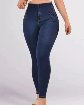 High Waist Colombian Shapewear Denim Skinny Jeans With Internal Waistband