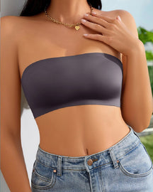 Wireless Strapless Bandeau Bra Seamless Stretch Non Padded Push Up Bralette