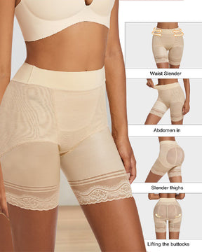 Hip Lifting Thin Mesh Shapewear Shorts Breathable Tummy Control Faja Shorts