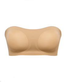 Comfy Push-Up Bandeau Bra Strapless Non-Slip Silicone Cross Side Buckle Bra