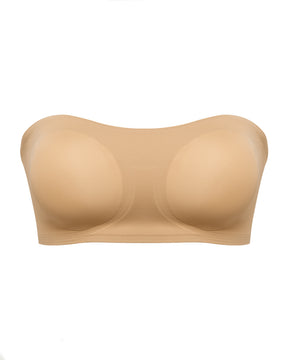 Comfy Push-Up Bandeau Bra Strapless Non-Slip Silicone Cross Side Buckle Bra