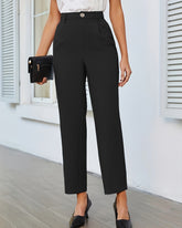 Women's Pleated Elastic Waist Anti-wrinkle Suit Pants