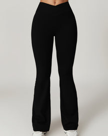 Crossover High Waist Hip Lift Quick Dry Yoga Flared Pants