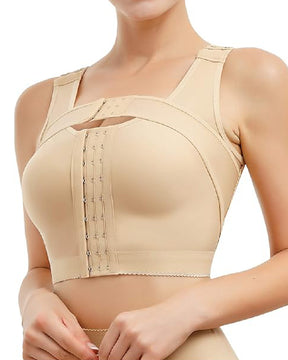 Front Closure Post Surgery Compression Shapewear Bra With Breast Support Belt