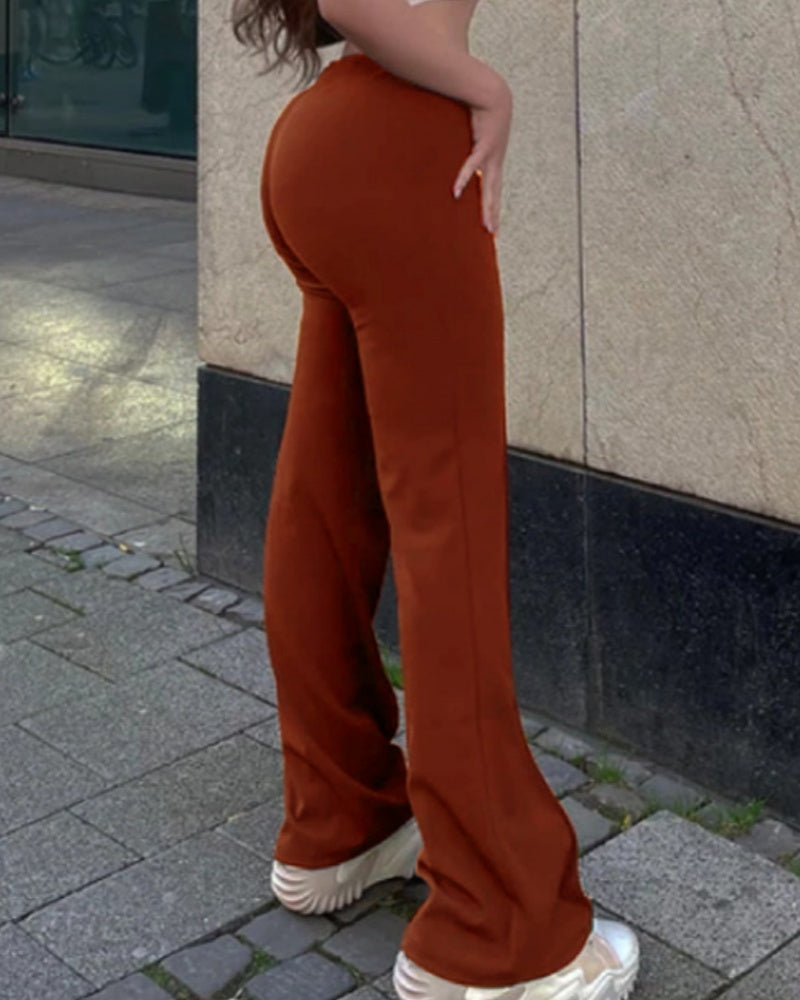 Slim High Waist Fashion Flared Pants