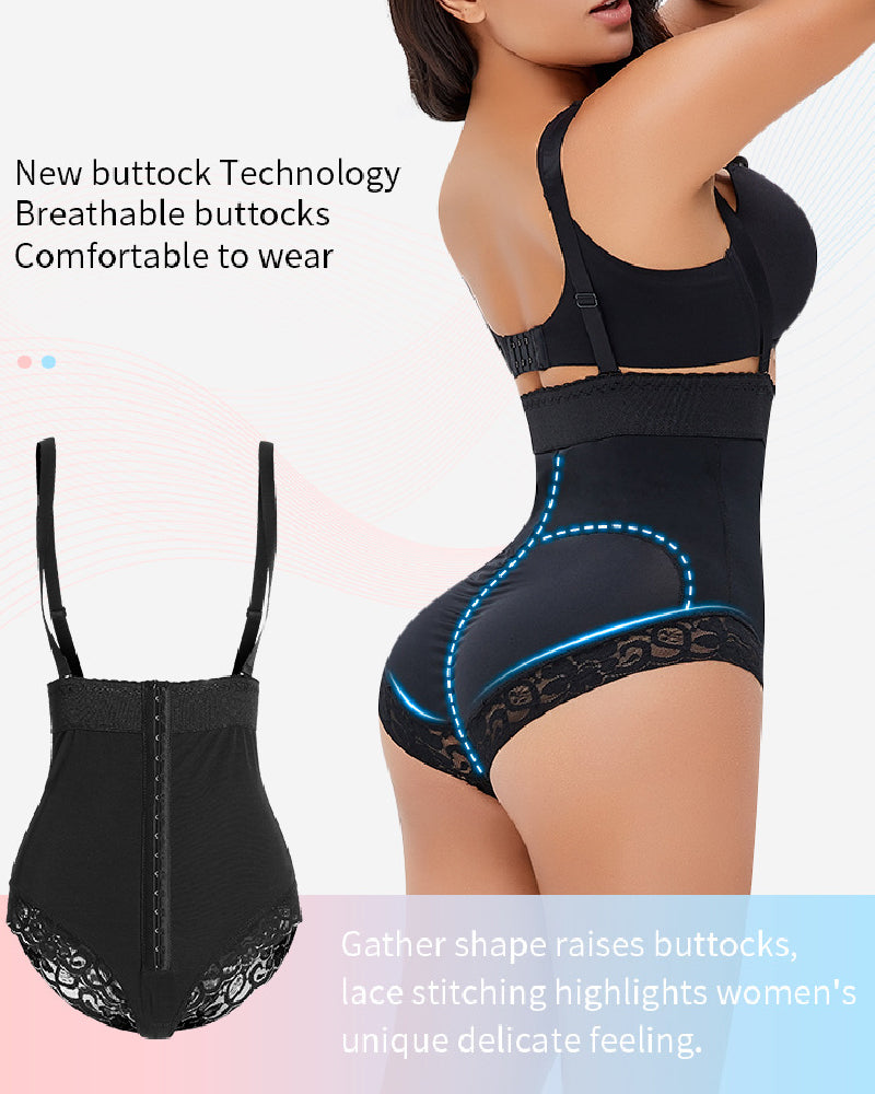 Open Bust Butt Lifting High Waist Briefs Shapewear Invisible Plus Size Bodysuit