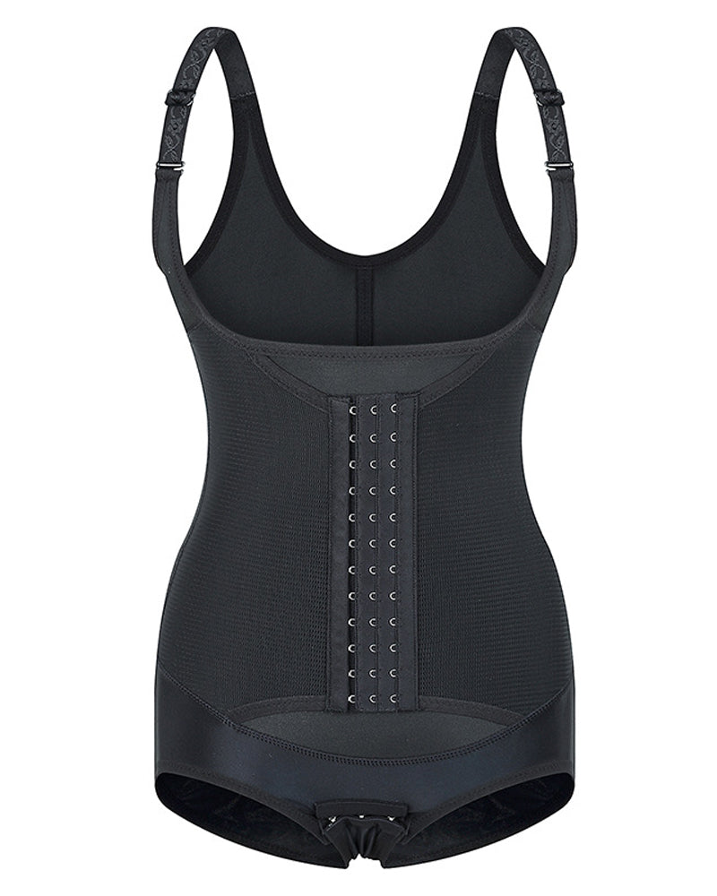 Body de entrenamiento de cintura para mujer, control de barriga, ajustado, moldeador de busto abierto